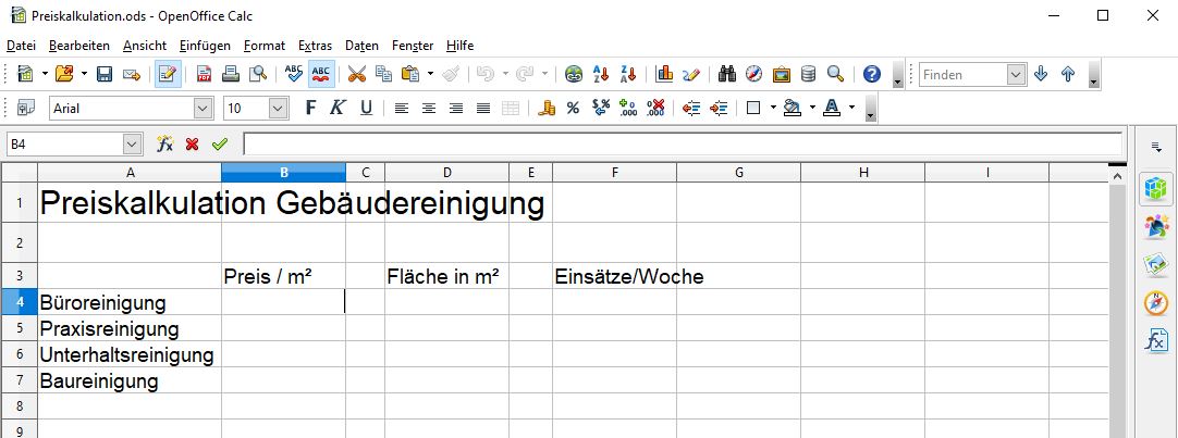 Preis Gebäudereinigung Kalkulation
